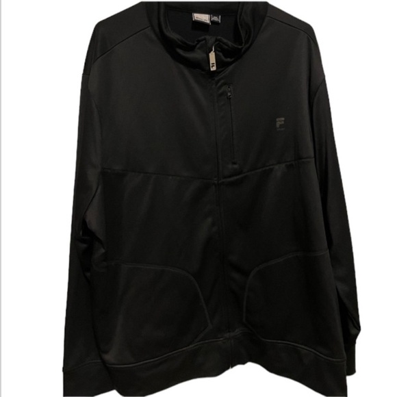 Fila Sport Black Full Zip Fleece Jacket Size XXL - Picture 1 of 5